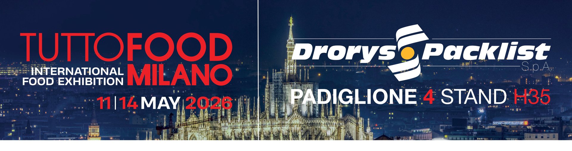 TuttoFood Milano 2026 - Drorys Packlist - Padiglione 4 Stand H35