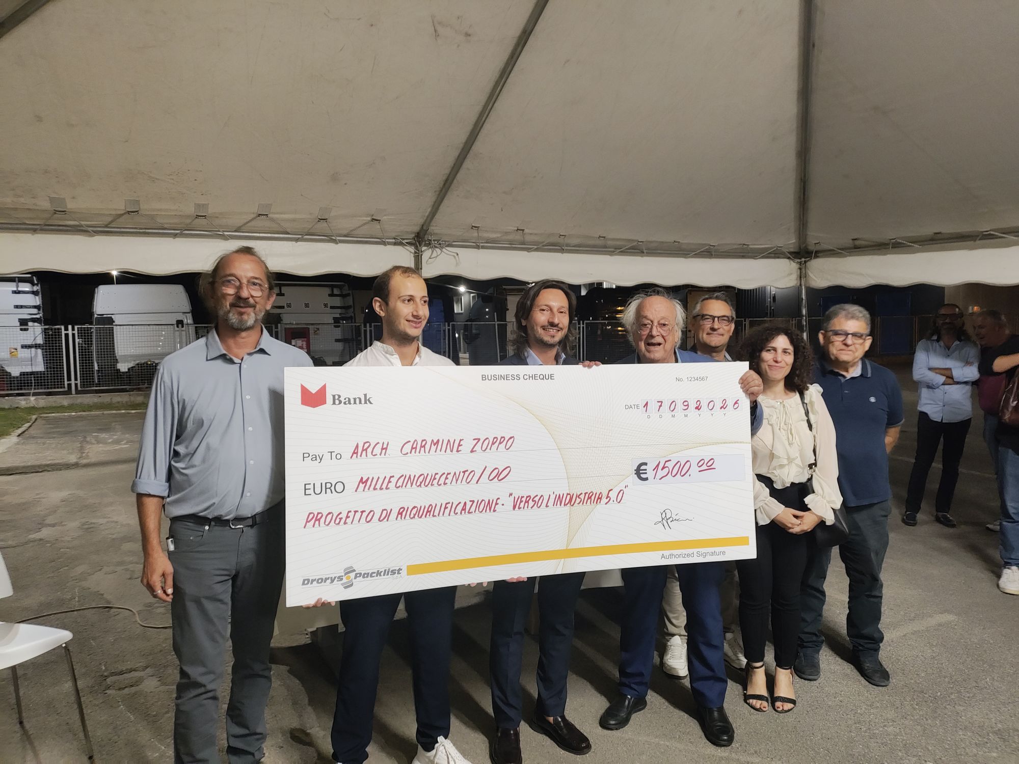 Presentation of the Third-Place Prize Check